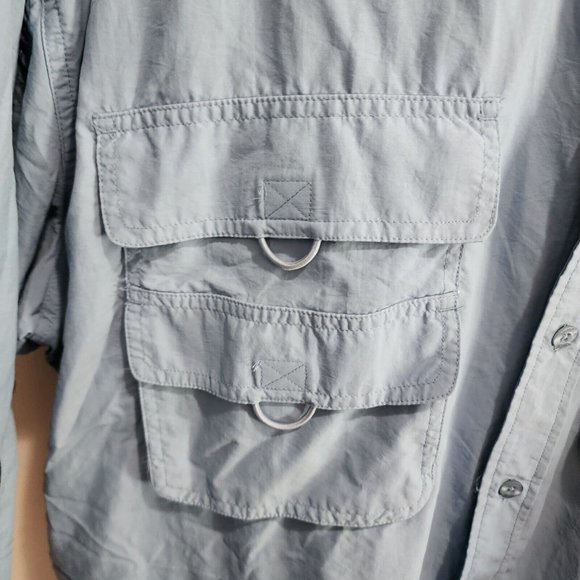 Gander Mountain Blue 2XLT Vented Button Down Fishing LS Shirt UV Sun Protection - Picture 9 of 16